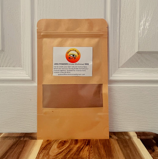 Joss powder in a brown paper puch
