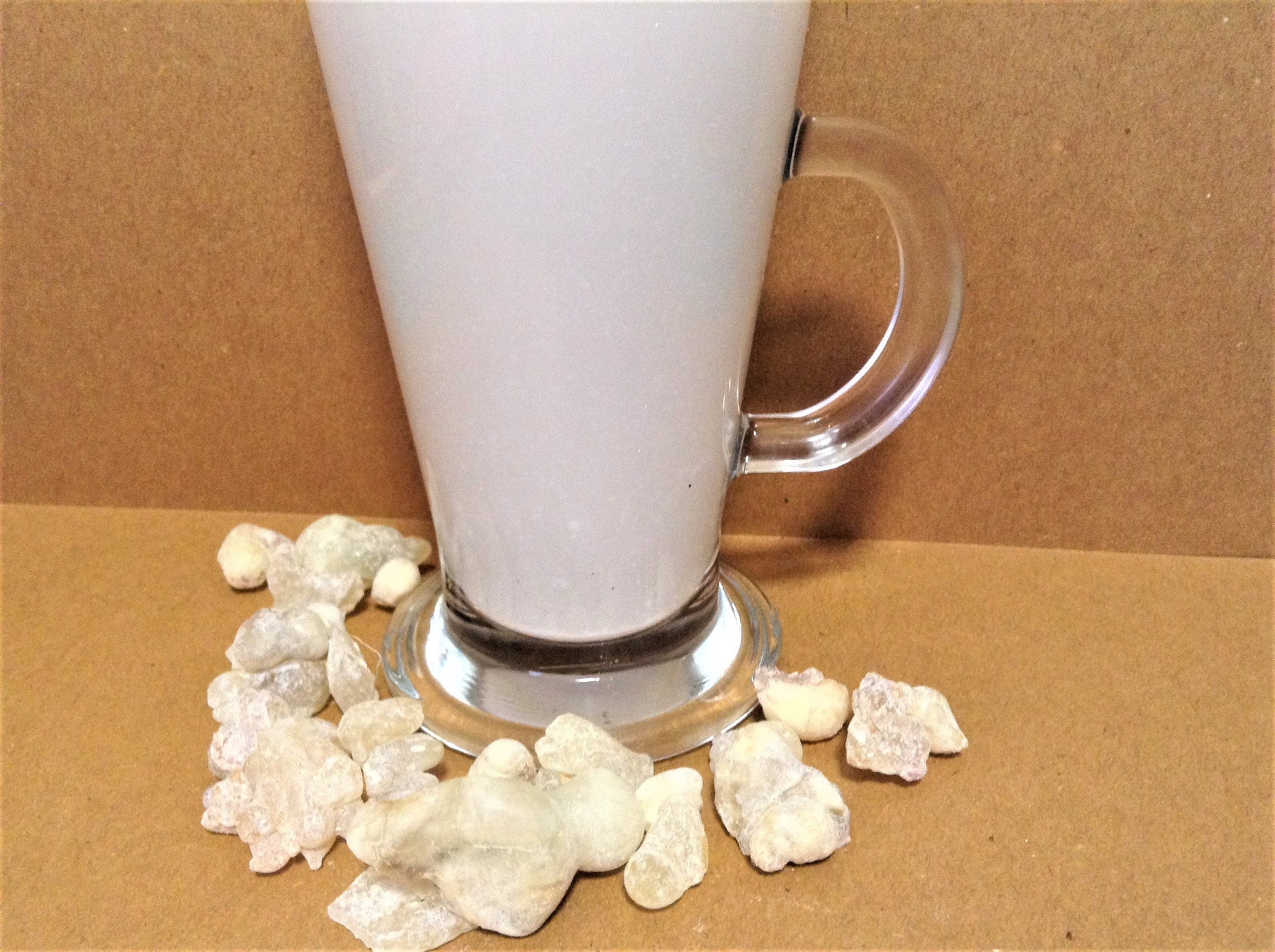 Frankincense water freshly made inside a glass 