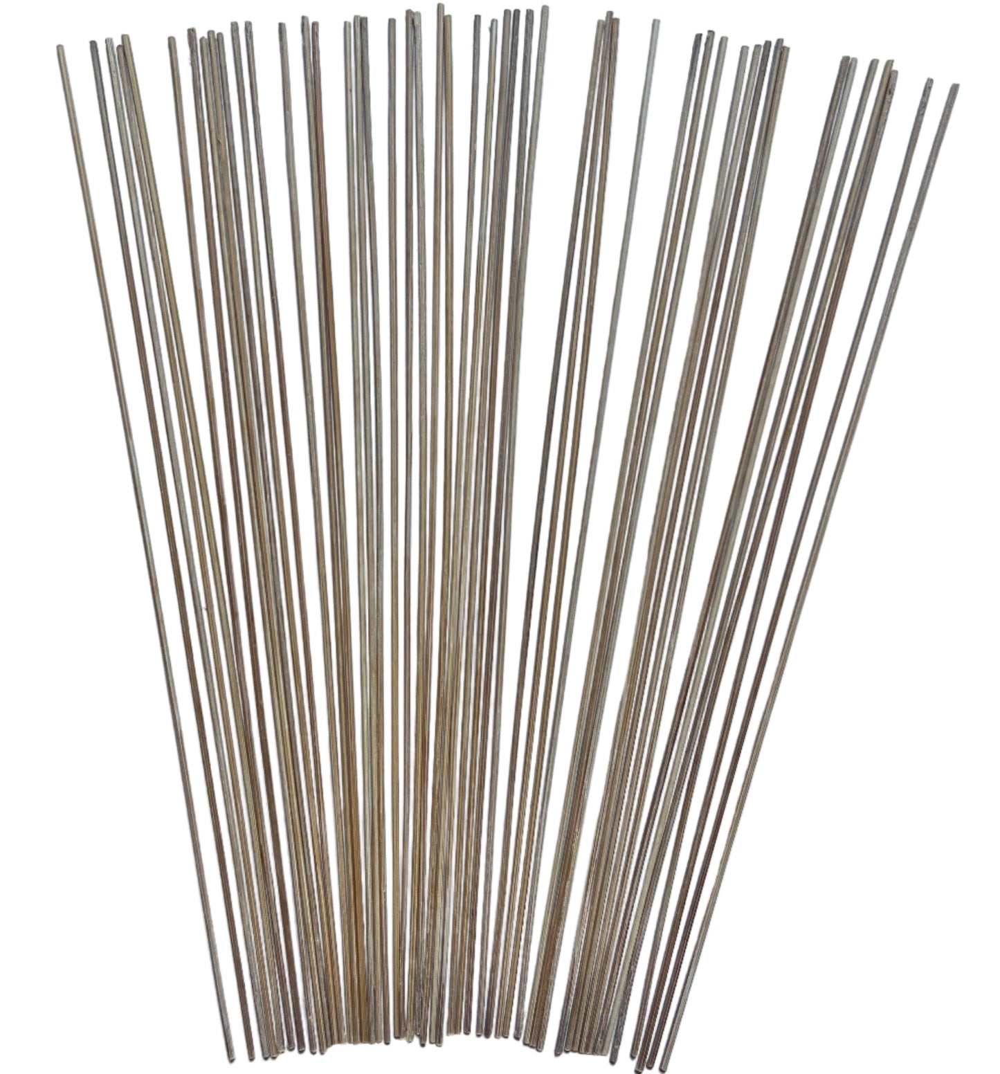 set of thin bamboo stick splits on a white background